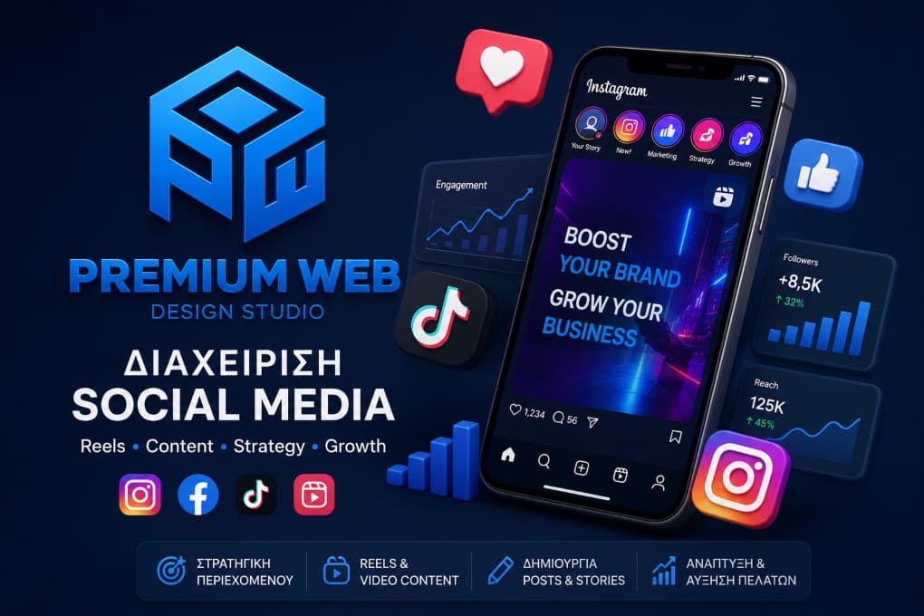 Premium Web – Διαχείριση Social Media & Instagram Reels Διαχείριση Social Media για επιχειρήσεις στην Αθήνα από την Premium Web